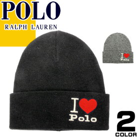 ポロ ラルフローレン POLO RALPH LAUREN ニット帽 ビーニー メンズ レディース 帽子 ワンポイント 刺繍 カジュアル 防寒 おしゃれ ブランド 黒 ブラック グレー I HEART POLO BEANIE PC0810 [ゆうパケ発送]