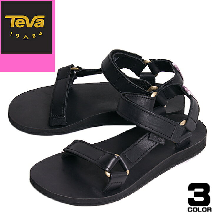 楽天市場 最終sale テバ Teva サンダル レディース オリジナル ユニバーサル レザー ビーチサンダル スポーツサンダル ぺたんこ 歩きやすい 黒 ブラック ストラップ おしゃれ ブランド Mss エムエスエス