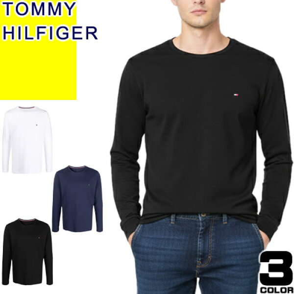 ＼9日間限定／【6,600円→3,590円】9/14 11:59まで！トミーヒルフィガー TOMMY HILFIGER Tシャツ 長袖 ロンT クルーネック 丸首 メンズ 2026年春夏新作 コットン ロゴ 刺繍 ワンポイント おしゃれ 大きいサイズ ブランド 白 黒 ホワイト ブラック ネイビー 09T3118 [CP発送]