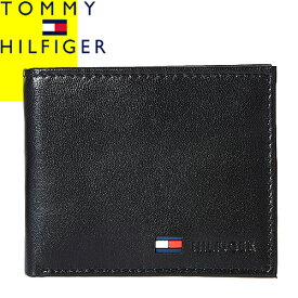 トミーヒルフィガー TOMMY HILFIGER 財布 二つ折り財布 小銭入れあり メンズ レザー 本革 ブランド プレゼント 黒 ブラック BILLFOLD LEATHER WALLET 31TL25X020 [ネコポス発送]