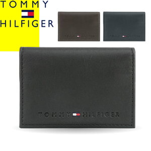 トミーヒルフィガー TOMMY HILFIGER カードケース カード入れ 名刺入れ 名刺ケース メンズ レディース 2024年春夏新作 ロゴ型押し 革 本革 ブランド プレゼント ギフト 黒 紺 ブラック ネイビー ブ