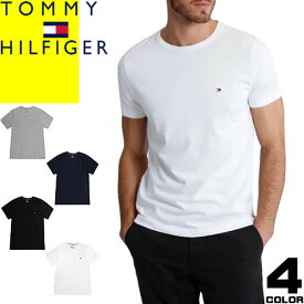 トミーヒルフィガー TOMMY HILFIGER Tシャツ 半袖 メンズ クルーネック 丸首 ロゴ 刺繍 ワンポイント コットン100% 大きいサイズ ブランド プレゼント 白 黒 ホワイト ブラック ネイビー グレー SHORT SLEEVE CORE FLAG CREWNECK 09T3139 [ゆうパケ発送]