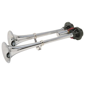 日建 D型ロングヤンキーホーン クローム 24V車用 トラック DL460-24 ニッケン エアホーン ヤンキーホーン