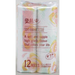 丸富製紙|Marutomi Seishi 花束 30m 12ロール ダブル × 8個 衛生紙用品