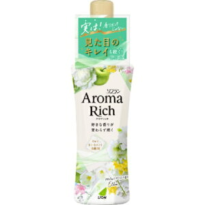 LION|ライオン ソフラン アロマリッチ 本体 480mL エリー 柔軟剤 Ellie(エリー) ナチュラルブーケアロマの香り 洗濯用洗剤