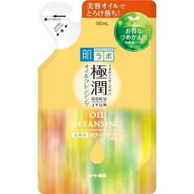 ロート製薬 肌ラボ 極潤 オイルクレンジング 詰め替え 180mL つめかえ メーク落とし メイク ファンデーション 口紅 ヒアルロン酸 クレンジング 目元 口元 肌研 敏感 弱酸性 肌荒れ 美容 ケア 化粧品 人気 ランキング スキンケア