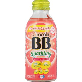 エーザイ チョコラBB スパ−クリング グレープフルーツ&ピーチ味 140ml 瓶 〔炭酸飲料〕 × 24個 栄養ドリンク ビタミン　きれい　レモン75個分