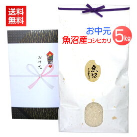 お中元 米 5kg 魚沼産コシヒカリ／送料無料 御中元 夏ギフト お米 5キロ 新潟米 コシヒカリ 魚沼コシヒカリ 魚沼産 高級米 銘柄米 ブランド米 人気 のし 名入れ 暑中見舞い 残暑見舞い