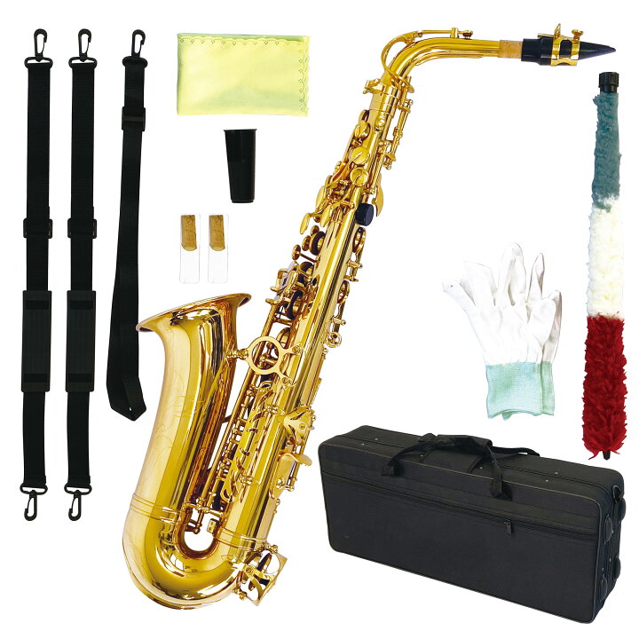 楽天市場】アルトサックス 初心者セット E Saxophone ゴールドラッカー  