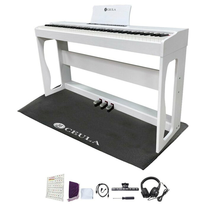 楽天市場】CEULA 電子ピアノ 88鍵 ホワイト MIDI Bluetooth機能 