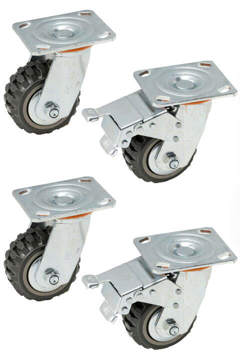 家具用キャスターホイール ステム付き ブレーキ付き ラバーキャスターホイール 1.5/2/2.5/3インチ キャスターメーカー -Fengshun  County Taiyada Industrial Co., Ltd キャスターホイール 4 x 65mm ホワイト PP 回転キャスター家具 ブレーキ付き 最大160kg 家具用電化製品および機器の各