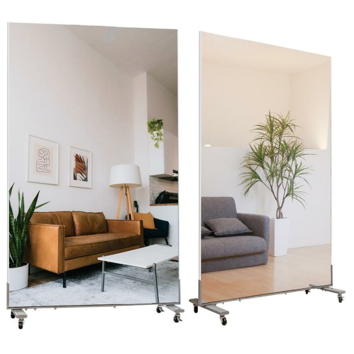 楽天市場】キャスターミラー 360°回転 割れない鏡 スタンドミラー 全身  