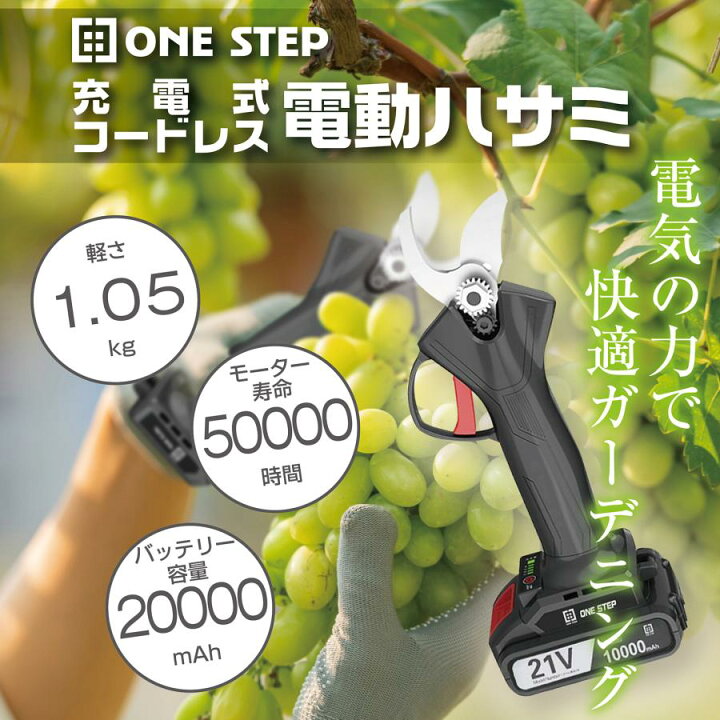 楽天市場】剪定ばさみ 電動 ケース付き 園芸用 コードレス 充電式 剪定  