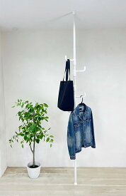 Yoquna 突っ張りポールラック ハンガーラック シングル 伸縮 縦110-310cm 最大耐荷重60kg 衣類収納 洋服ラック ツッパリポールハンガー おしゃれ つっぱり棒 工具不要