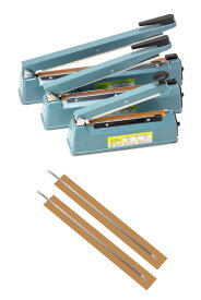 【国際規格認証品】卓上型シーラー 金属製200mm インパルスシーラー 家庭用/業務用 8段階温度調整 予備ヒーター線2本付き