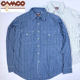 送料無料 CAMCO【カムコ】2 RAILROAD ST. L/S 長袖 レイルロードストライプ シャンブレーシャツ ワークシャツ フラップポケット仕様 S-LL(XL) 長袖シャツ アメカジ メンズ(男性用)【smtb-m】