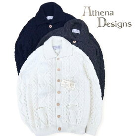 アイルランド製 送料無料 ATHENA DESIGNS【アテナデザイン】CARDIGAN アランカーディガン ニット セーター メンズ(男性用)【smtb-m】