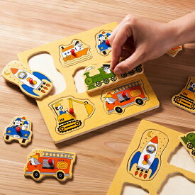 ノブ付き木製パズル いろんなのりもの 保育 知育玩具 ボードゲーム 乗り物 形合わせ 赤ちゃん 1歳 2歳 3歳 4歳 おもちゃ 幼児 子供 知育おもちゃ 木のパズル 景品
