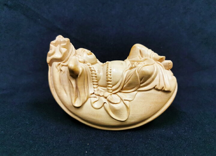 楽天市場】舞龍堂 仏像 布袋 布袋様 黄楊 ツゲ 天然木 木彫り 一本彫 