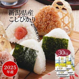 米 30kg 『毎月30日はおくさま印の日』 コシヒカリ 新潟県産 2025年産 令和7年産 送料無料 お米 白米 精米 こしひかり 5kg×6袋 30キロ 単一原料米 安くて美味しい 生活 両親 出産 結婚 内祝い 引っ