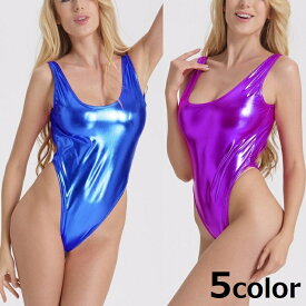 【メール便OK】 RY150 メタリック ハイレグ レオタード レースクイーン RQ 競泳水着 ビキニ 水着 ベビードール セクシー ランジェリー コスプレ コスチューム ダンス ボディコン