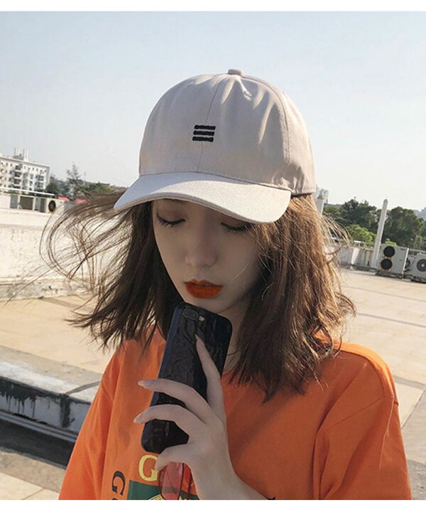 クーポン対象外】 レディース 帽子 キャップ シンプル ロゴ 白 韓国 ユニセックス