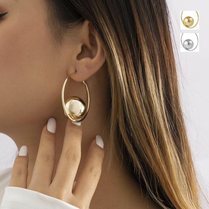 楽天市場】大人モードな雰囲気を楽しめるビッグボールメタルピアス  