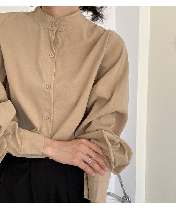 楽天市場 シャツ シャツ 長袖 シャツ 無地 スタンドカラー シャツ スタンドカラー ブラウス スタンドカラー シャツ ボリューム袖 ブラウス ブラウス 長袖 きれいめ 韓国ファッション 夏服 レディース プチプラ オフィスカジュアル 大人 ストリート セクシー ホーム