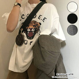 トップス Tシャツ ロゴ シンプル ロング丈 ロンティー カジュアル 可愛い 大きいサイズ ゆったり ビッグ ビッグシルエットカジュアル カットソー 半袖 5分丈 夏 夏服 韓国ファッション