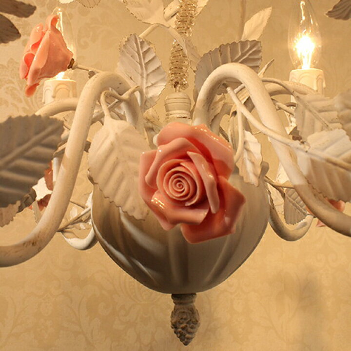 楽天市場】ローズRose6灯シャンデリア : Maison de lustre