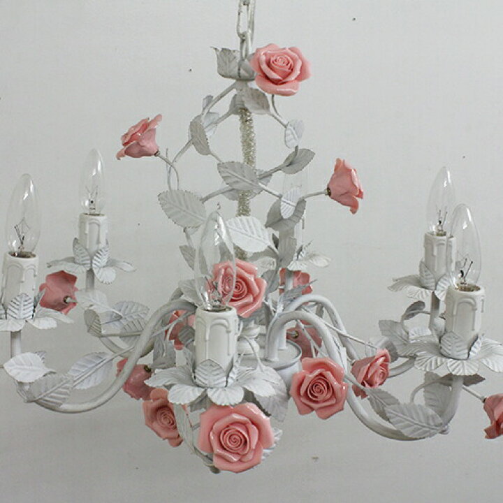 楽天市場】ローズRose6灯シャンデリア : Maison de lustre