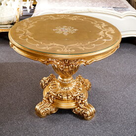 Round table, wooden top with crystal / Tavolo rotondo, piano legno con cristallo / SILIK Art.9954