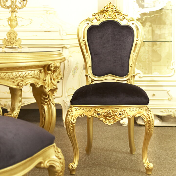 シリック チェア ゴールド 幅56cm SILIK イタリア製 高級 高級家具 最高級 ロココ 金 ゴールド 通販 
