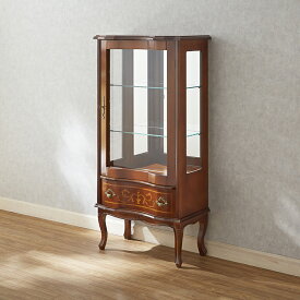 キャビネット (食器棚 飾り棚) 幅60cm / イタリア製 背面ミラー 鏡 アンティーク スタイル クラシック 天然木 猫脚 タロッコ おしゃれ 棚 キャビネット 収納