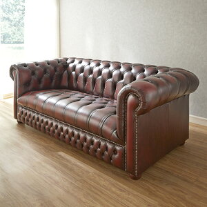 3人掛けソファ Linwood チェスターフィールド アンティーク レッド 幅189cm / オールドタイムス Old Times ソファ 3Pソファ 三人掛けソファ 三人掛け 3人掛けインテリア 椅子 チェア クラブチェアド