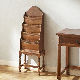 マガジンラック 幅38cm オールドタイムス / ラック 本棚 本立て ブックスタンド リビング インテリア アンティーク スタイル クラシック オーク材 oldtimes