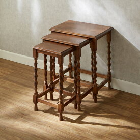 ネストテーブル 幅43.5cm オールドタイムス / アンティーク スタイル クラシック オーク材 テーブル