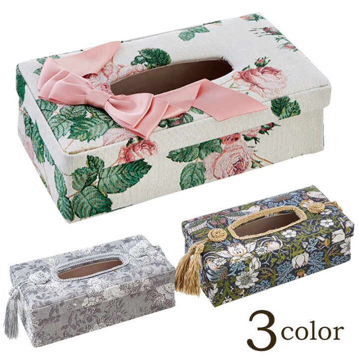 楽天市場 ティッシュボックスケース アクアフラワー ティッシュボックス ティッシュ箱 ティッシュケース ティッシュカバー タッセル リボン 収納 ファブリック インテリア 雑貨 高級 おしゃれ エレガント 姫系 リビング 寝室 可愛い 大人可愛い ギフト プレゼント Aqua