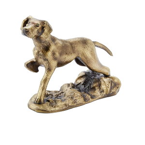 スペイン製 真鍮 オーナメント 犬 幅17cm / 置物 オブジェ 輸入雑貨 アンティーク風 クラシック インテリア