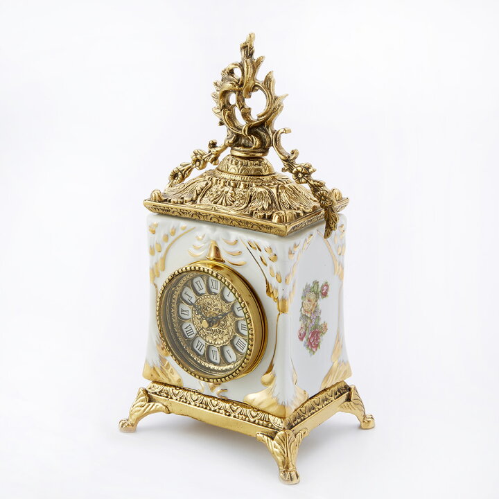 楽天市場】スペイン製 真鍮 置き時計 幅18cm / 金 ゴールド 時計 輸入 