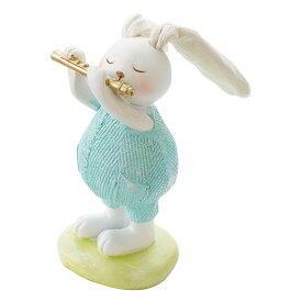 ラビット楽団 オーナメント フルート / 置物 樹脂 かわいい インテリア オブジェ 輸入雑貨 ギフト プレゼント 楽器 うさぎ ウサギ ラビット 64457