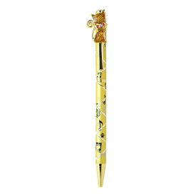 キラキラボールペン ネコ イエロー / ボールペン ツイスト式 文房具 ペン キラキラ かわいい おしゃれ 高見え 輸入雑貨 プレゼント ねこ 猫 キャット 65372
