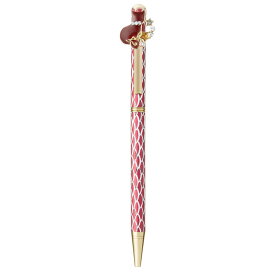 キラキラボールペン ネコ レッド / ボールペン ツイスト式 文房具 ペン キラキラ かわいい おしゃれ 高見え 輸入雑貨 プレゼント ねこ 猫 キャット 65669