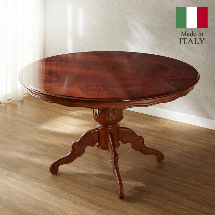 楽天市場】イタリア製 円形象嵌ダイニングテーブル 幅130cm / イタリア 