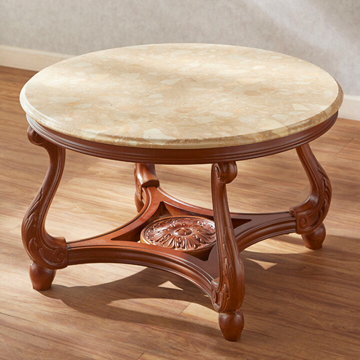 楽天市場】イタリア製 リビングテーブル ラウンド 天板大理石 幅80cm  