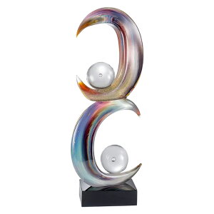 イタリア製 ザネッティ社 カルチェドーニオ 抽象半月オブジェ BH-G / Zanetti Murano 受注生産 置物 オブジェ ムラーノ ガラス 輸入雑貨