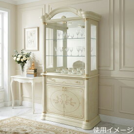 サルタレッリ フローレンス 2ドアキャビネット (食器棚 飾り棚) アイボリー 幅114cm / 輸入家具 白家具 イタリア製 プリンセス 姫系 おしゃれ エレガント アンティーク クラシックン saltarelli mobili