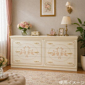 サルタレッリ フローレンス ダブルドレッサー (6段 チェスト) アイボリー 幅167cm / 輸入家具 白家具 イタリア製 プリンセス 姫系 おしゃれ エレガント アンティーク クラシック saltarelli mobili