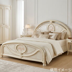 サルタレッリ フローレンス ワイドダブルベッド アイボリー 幅173cm / 輸入家具 白家具 イタリア製 プリンセス 姫系 おしゃれ エレガント アンティーク クラシック saltarelli mobili
