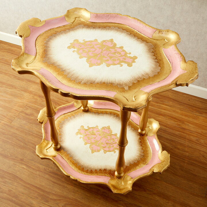 楽天市場】ワゴン アンティーク 風 おしゃれ 上品 模様 ゴールド 